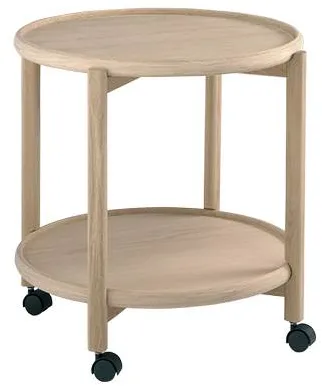 Thomsen Furniture Hudson rullbord - Ek/Ek - Lackad ek - Ø55 cm