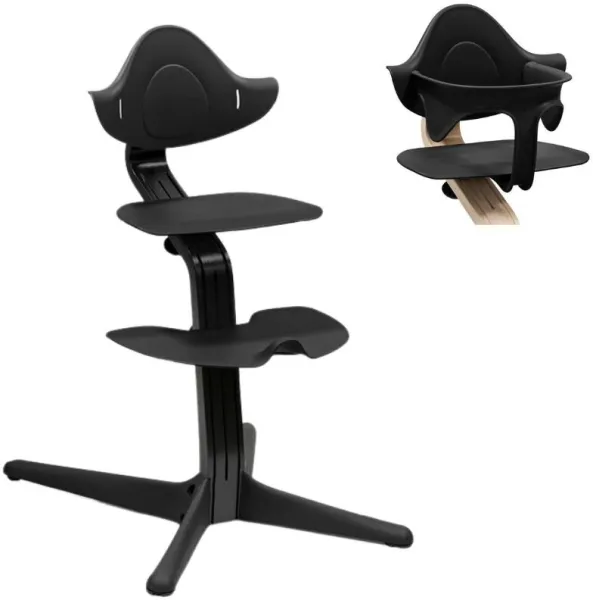 Hög stol bok - svart inkl. babysäte