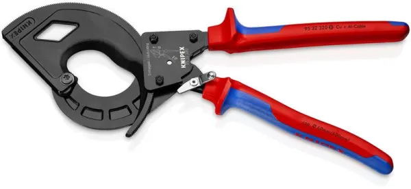 Knipex Kabelsax (Ratsprincip, 3-hastighet) svart brunerad, med flerkomponentshandtag 320 mm