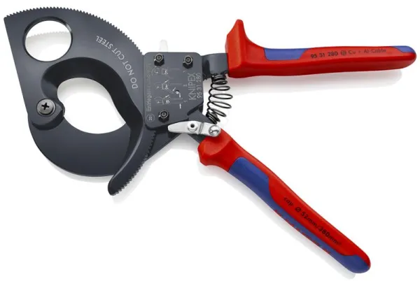 Knipex Kabelsax (Ratsprincip) svartlackerad, med flerkomponentshandtag 280 mm