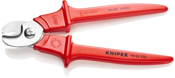 Knipex kabelsax med plastisolerade handtag, injicerad med plast, VDE-godkänd 230 mm