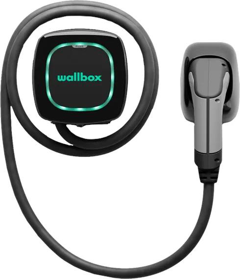 Wallbox Pulsar Plus laddbox med Wi-Fi, 22 kW, 7 meter, Typ 2, svart
