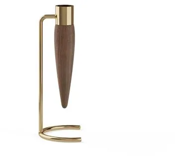 Audo Umanoff Ljusstake Polerad Mässing/Valnöt